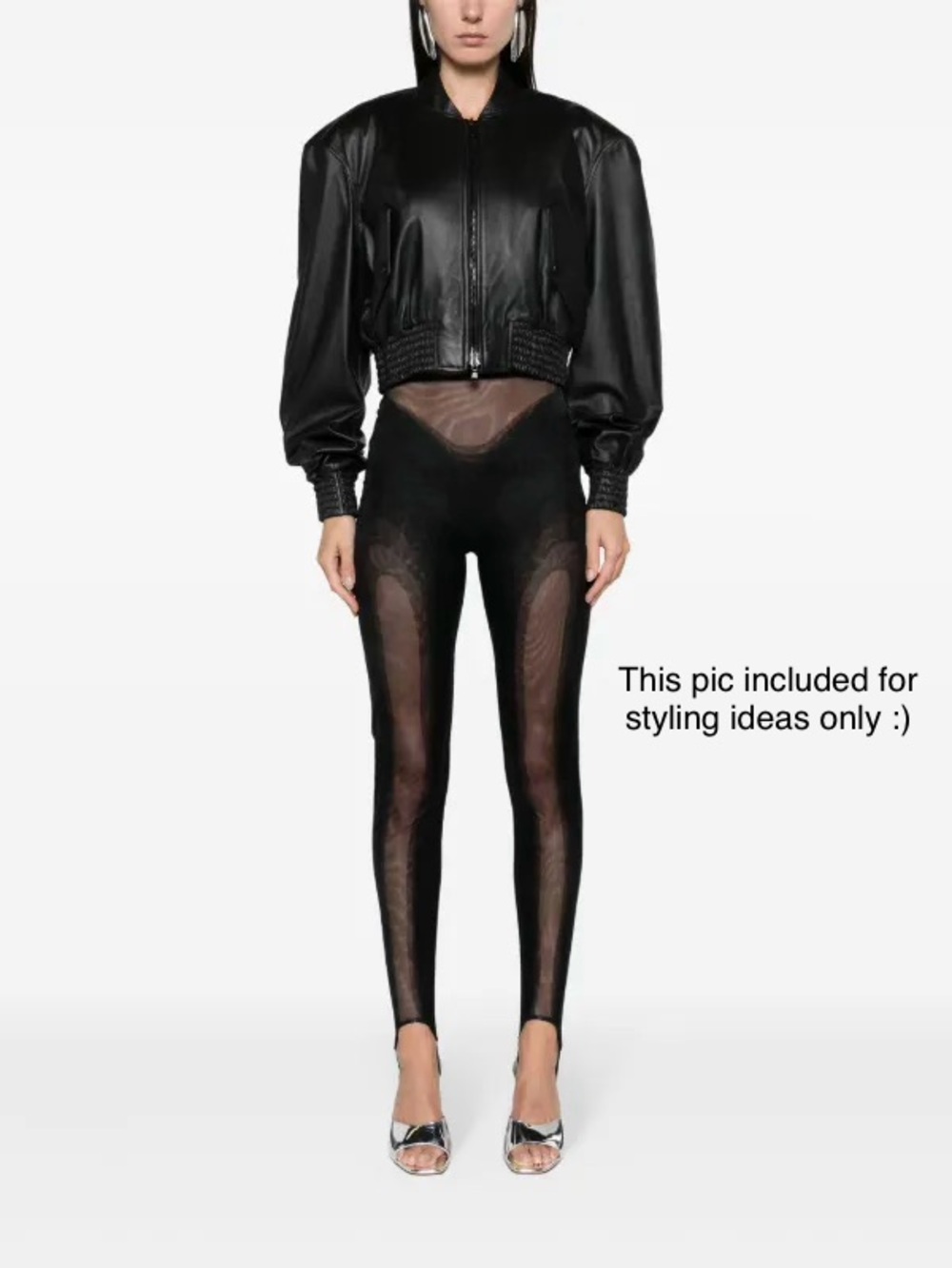 NWT GANNI Jersey and Mesh Stirrup Pants Leggings Size XXS (fits XS or S) - Picture 2 of 10
